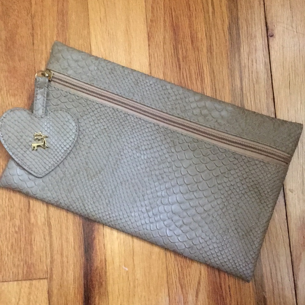 Italian Faux Snakeskin Clutch